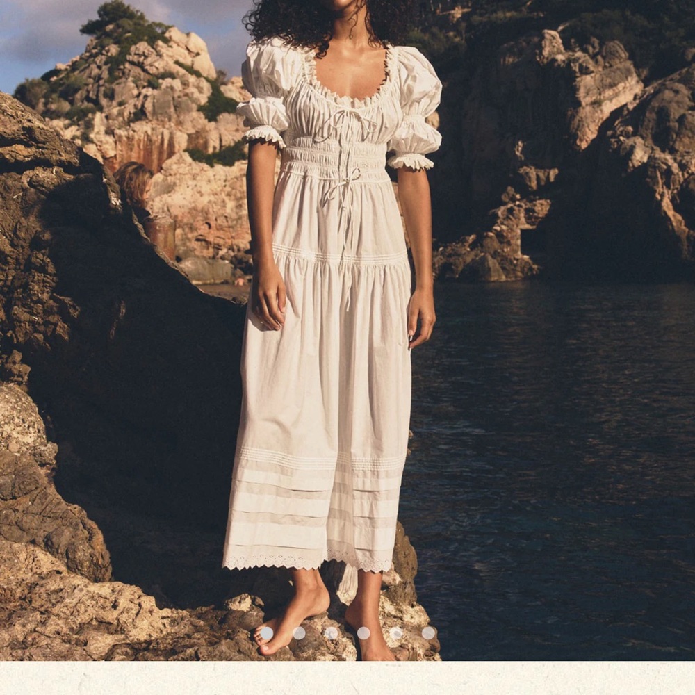 Doen Bardot White Maxi Dress